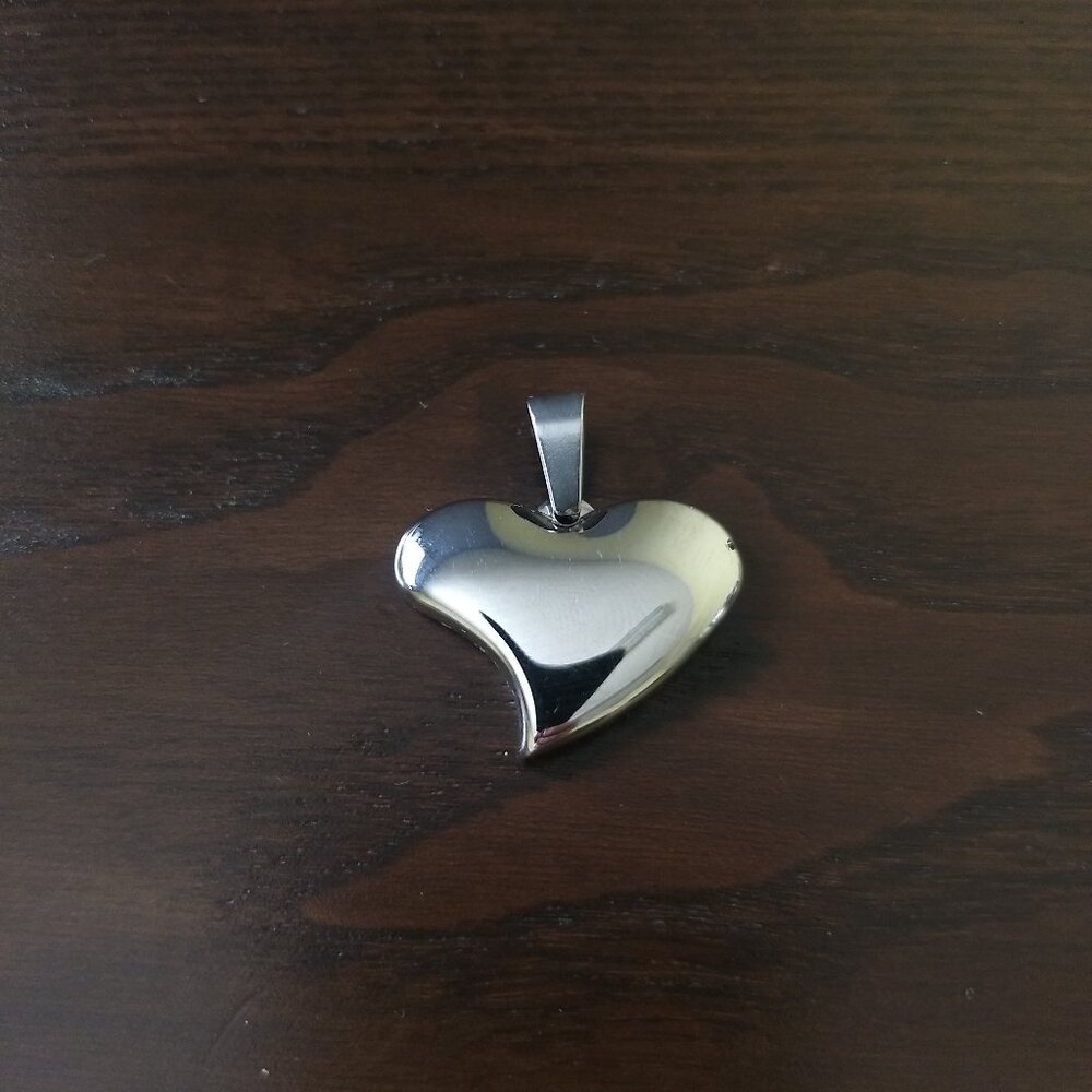Heart Pendant Marked Stainless Steel China Chisel Classic Modern Love Gift